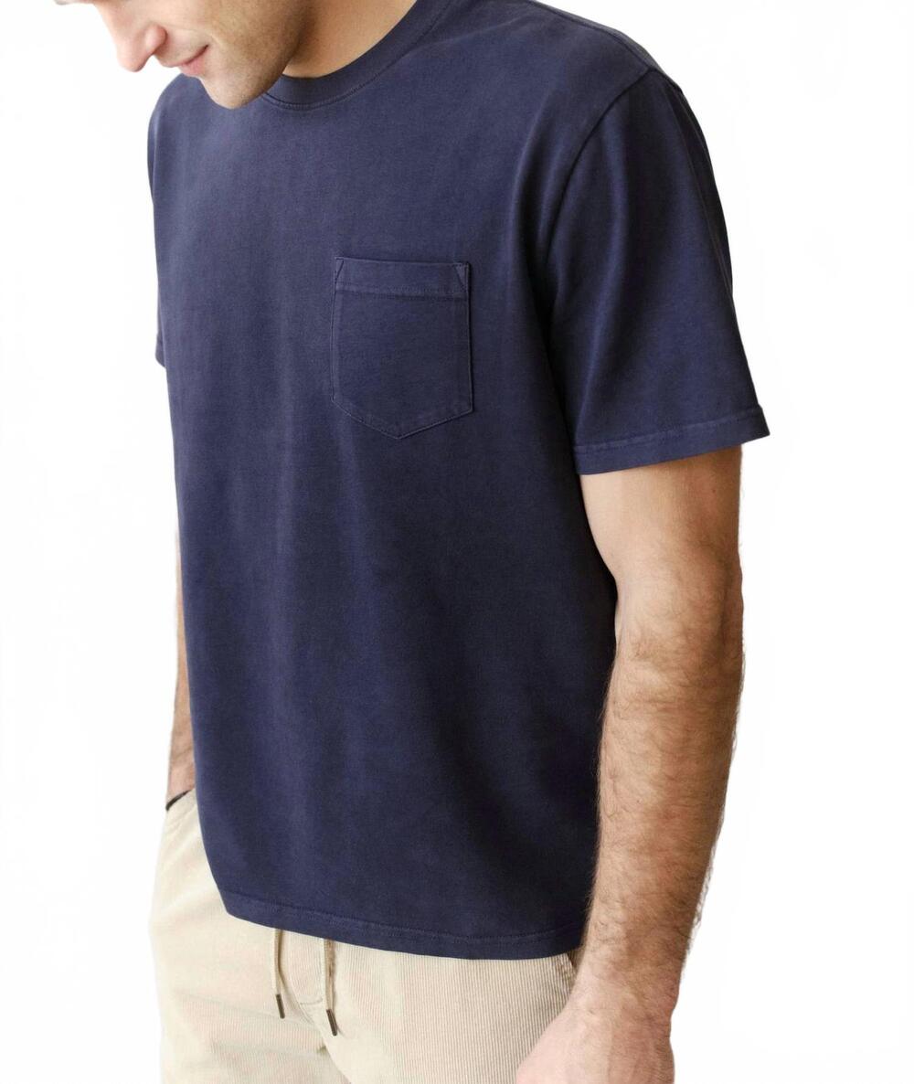 NEW MARINE LAYER luxe relaxed pocket tee in india ink